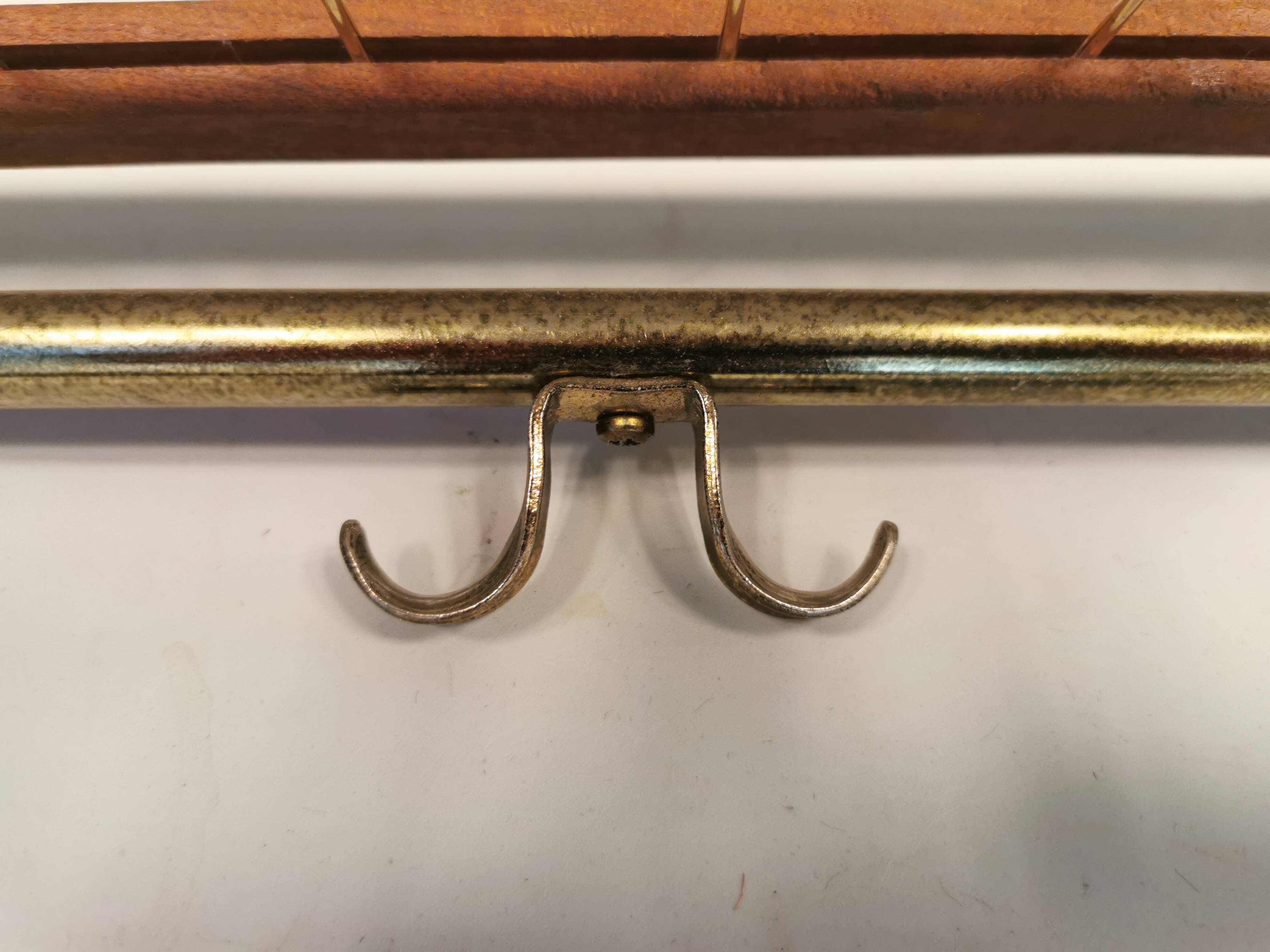 Vintage hat rack, wall-mounted clothes rack, produced in Sweden in the 1960s by Isakssons Habo