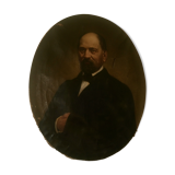 Portrait of oil man on canvas 19th