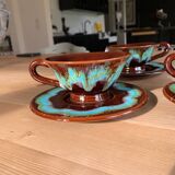 3 large cups / saucers vallauris