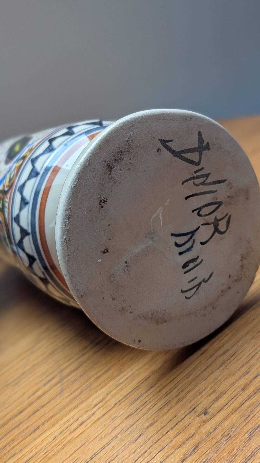 large jug from Vallauris, signed, hand-painted