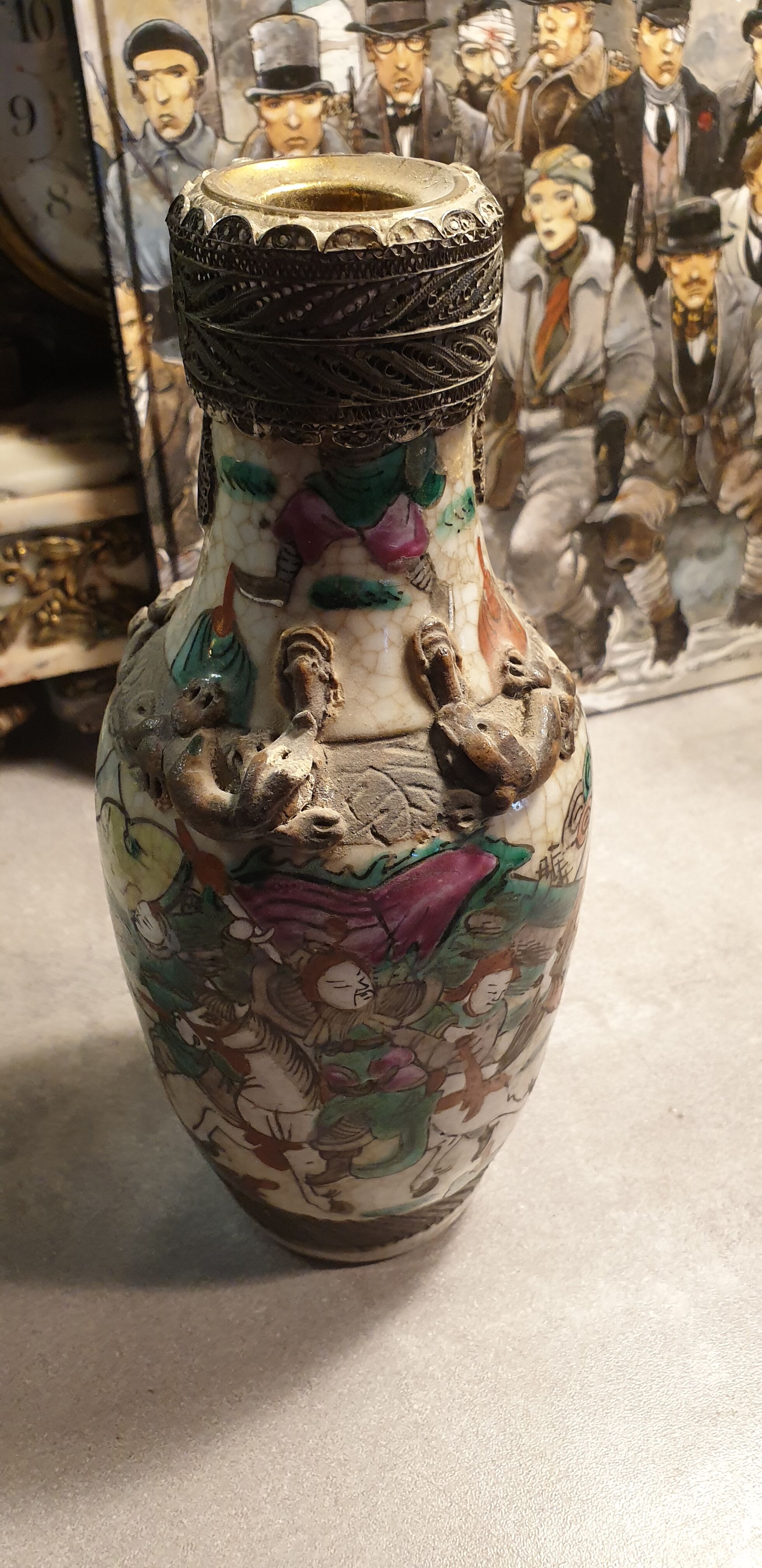 Cracked ceramic vase japan XIXth