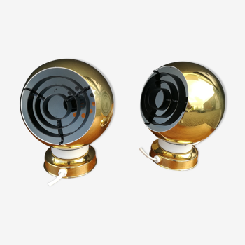 Pair of wall lamps balls magnetic Magnetlampan Swedish