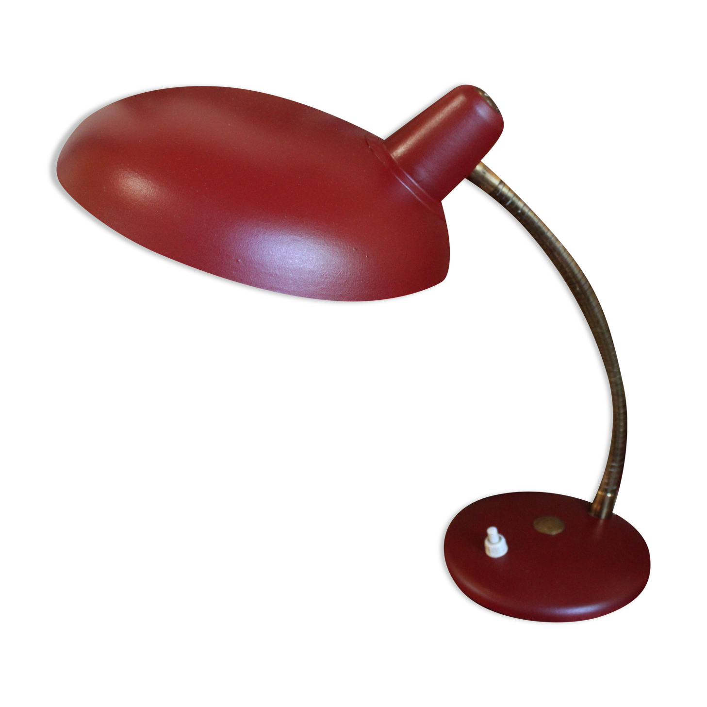 1950 burgundy desk lamp and laition