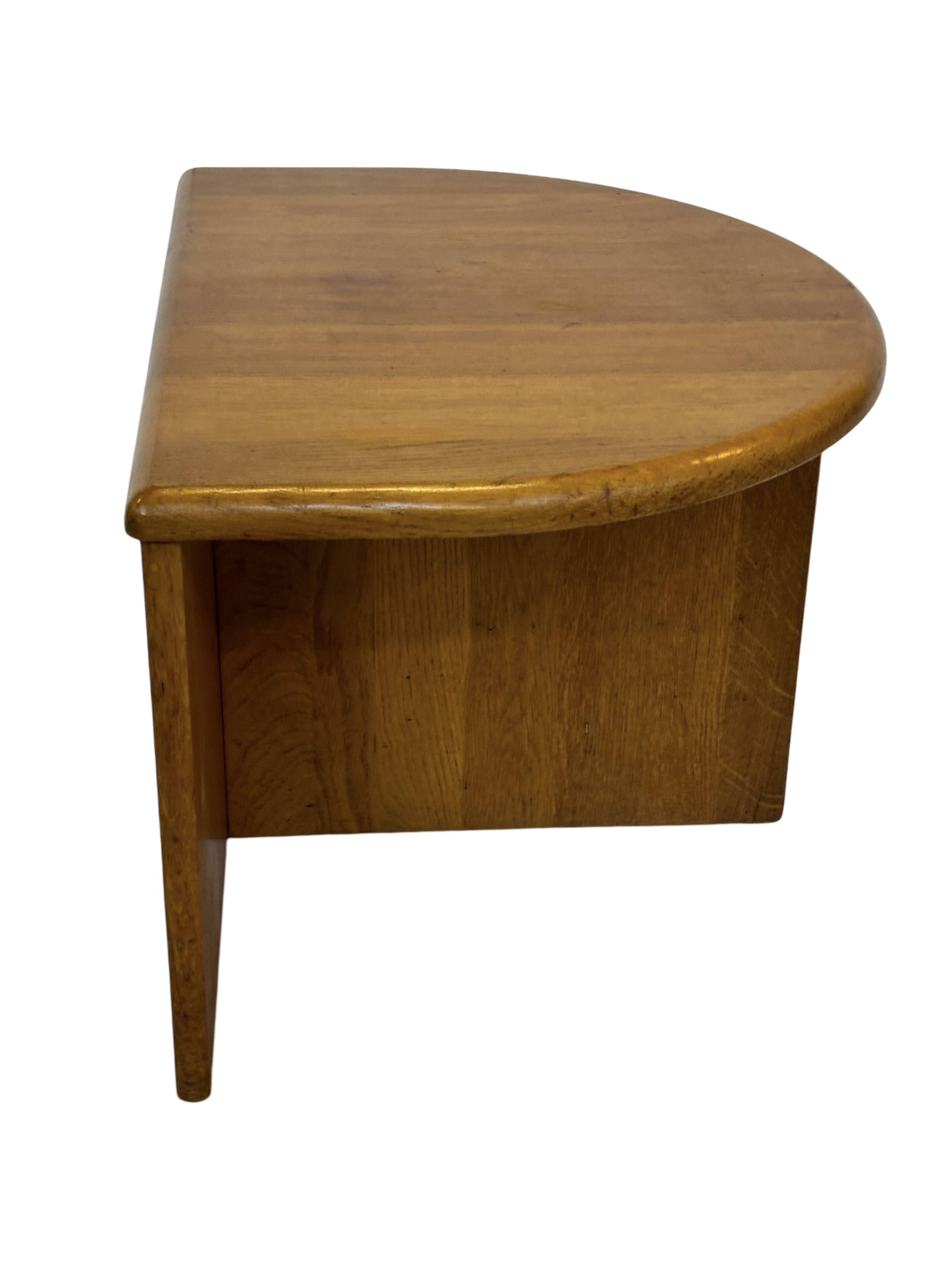 Vintage Side Table In Oak Minimalist 80's Design