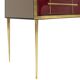 Mid-Century Modern Solid Wood and Colored Glass Italian Sideboard