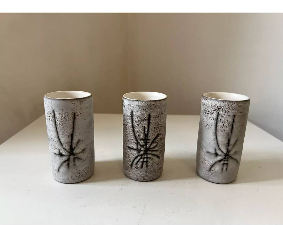 Verres à pastis Henri Cimal galerie Palissy Vallauris