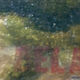 Table XIX° century, farm with thatched roof in the woods", signed Delattre