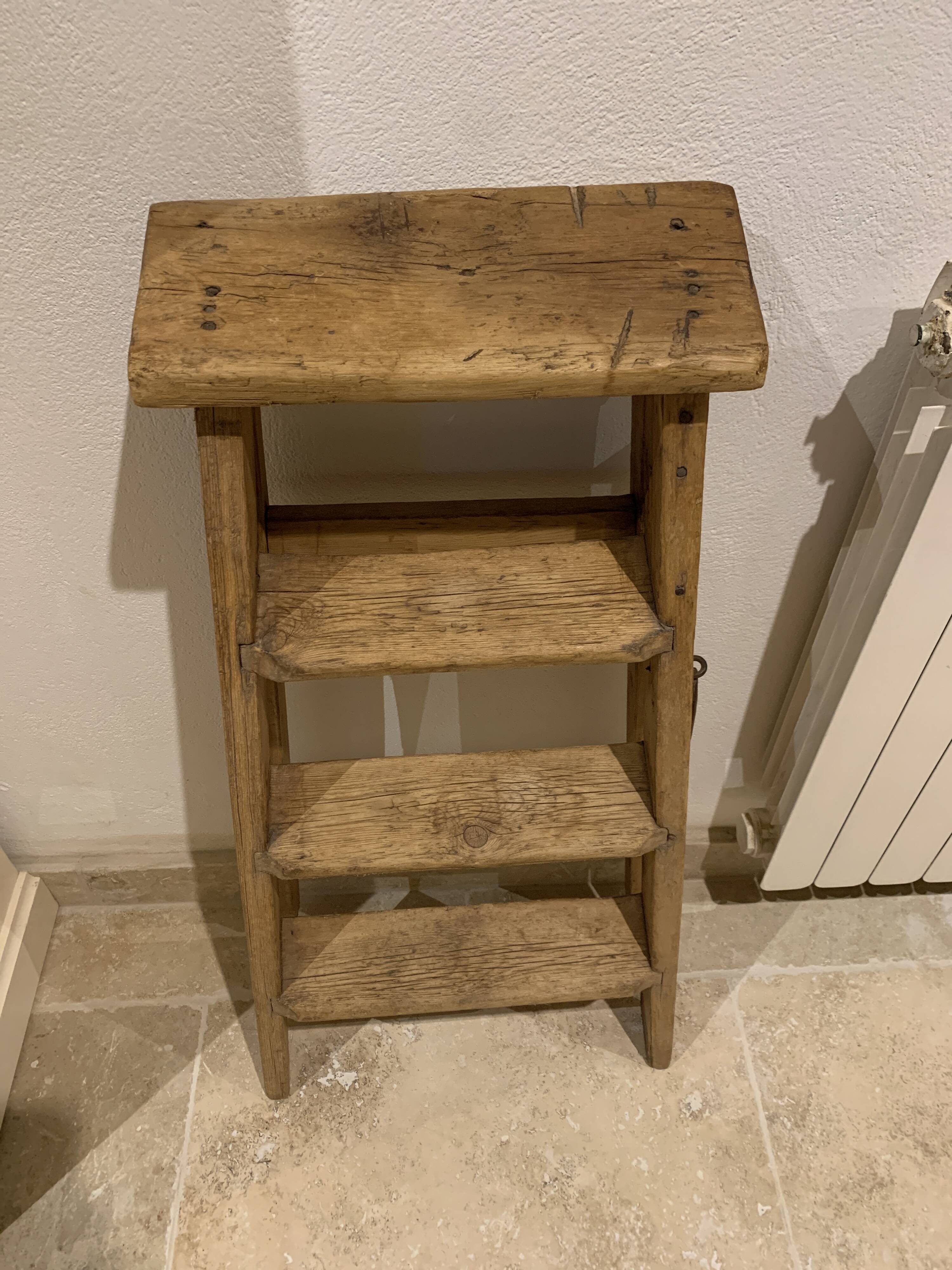 Solid wood stepladder very charming old decoration