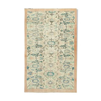 Tapis beige turc unique en son genre noué à la main 153 cm x 262 cm