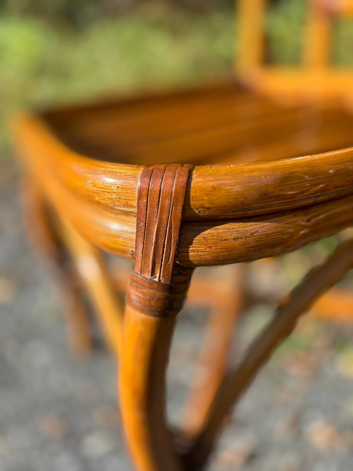 Set of two cane and rattan chairs