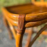 Set of two cane and rattan chairs