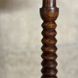 Charles Dudouyt style turned oak wood floor lamp 1940