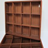 Two wall shelves with solid wood compartments design 80s