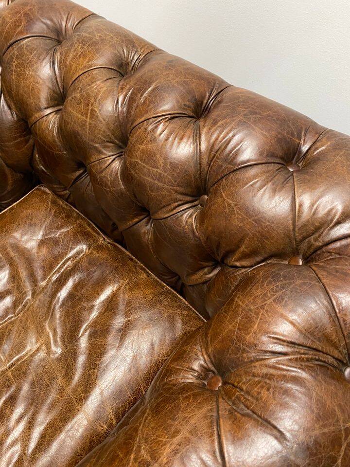 Handcrafted Brown leather Chesterfield Club Armchair