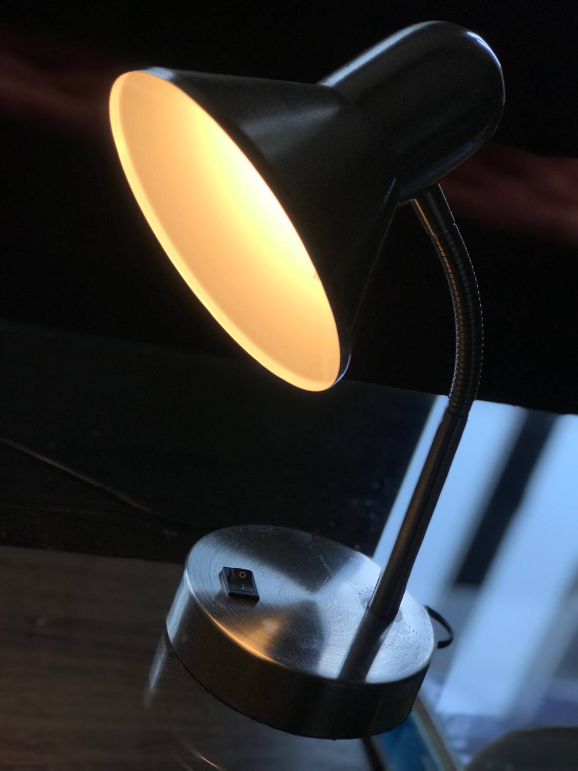 Flexible brushed steel desk lamp Kema Keur Germany vintage