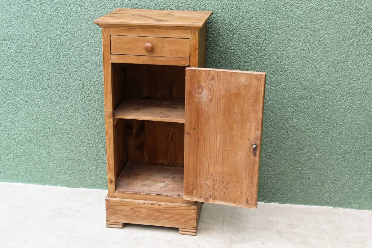 Pitch pine bedside table