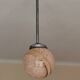 suspension glass globe pink and gold on a metal aluminium stem and structure
