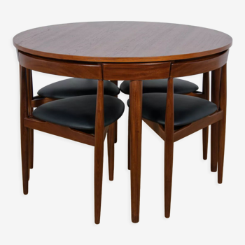 Mid-Century Teak Dining Table and Chairs Set by Hans Olsen for Frem Røjle, 1950s, Set of 5