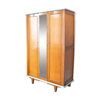 Armoire bois blond années 60