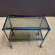 Metal and smoked glass dessert table