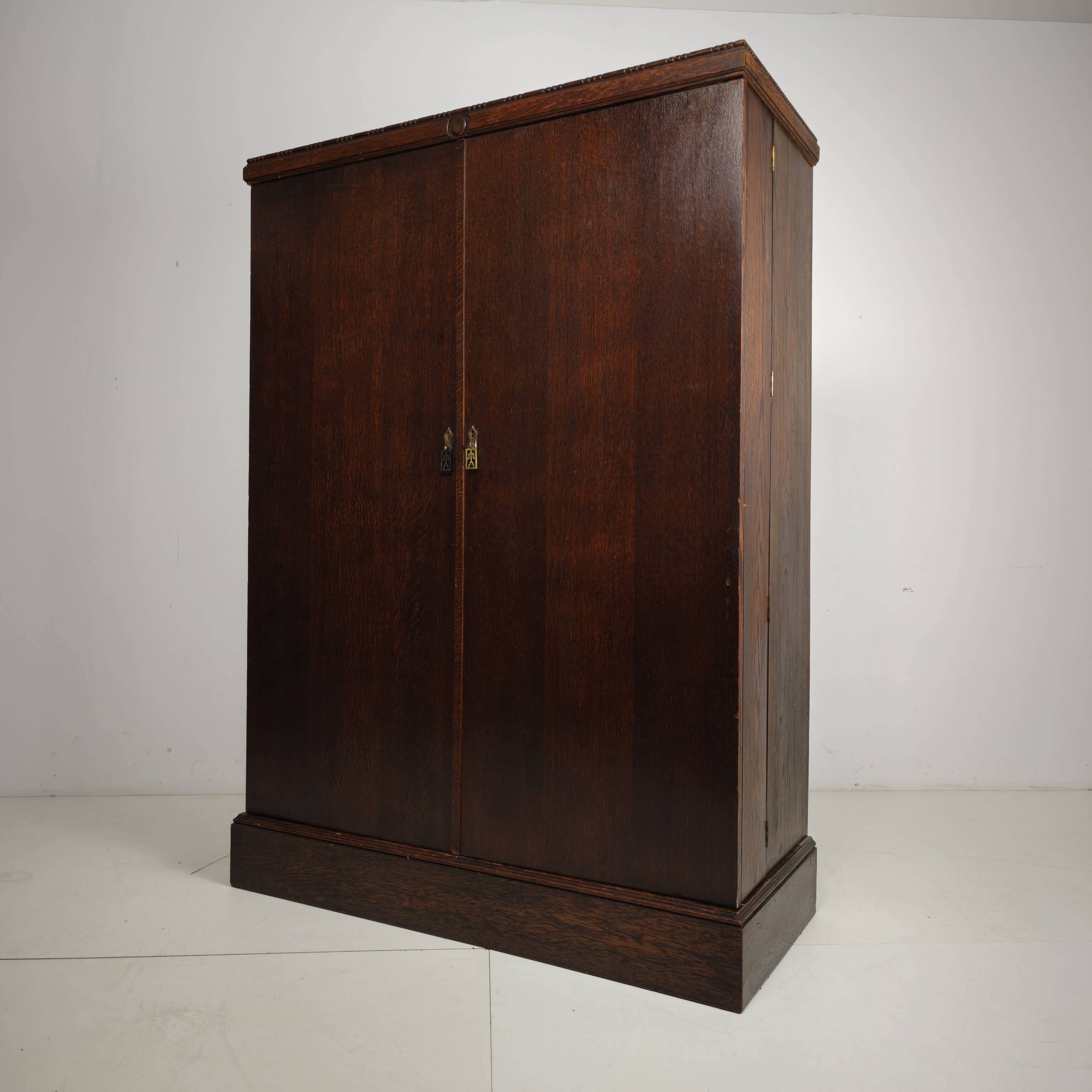 1930s Compactom Gentleman’s Wardrobe Model No. 702 in Brown Oak