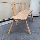 Small 3-seater brutaliser style bench in oak