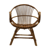 Rattan shell armchair