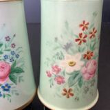 Paire De Vases Porcelaine De Paris XIXe Décor Fleurs