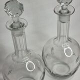 Pair of carafes in cut crystal XIX th, 31 cm