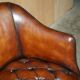 Fauteuil capitaine Chesterfield victorien restauré
