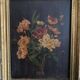 Pair of still lifes, oils on cardboard, late 19th century, bouquets of flowers