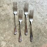 4 fourchettes en métal argenté