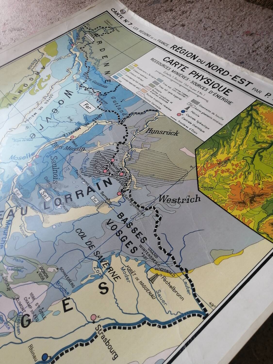 Old school map: France, North-East, Hatier Kaeppelin.