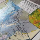 Ancienne carte scolaire : France, Nord-est, Hatier Kaeppelin.