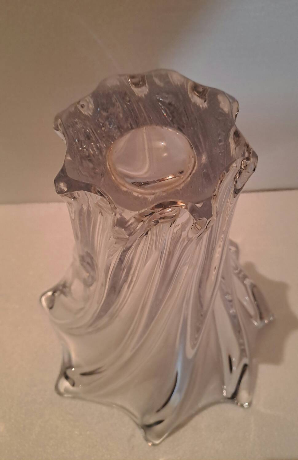 Crystal vase signed Art Vannes France h 32 cm