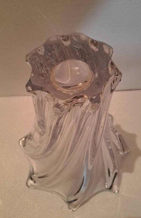 Vase en cristal signé Art Vannes France h 32 cm