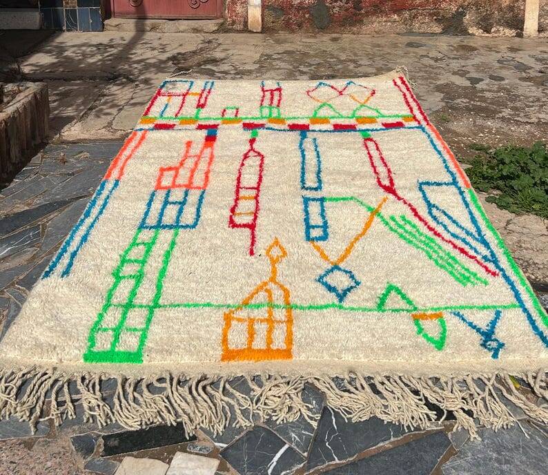 Handmade Berber rug / Azilal rug made in traditional Morocco 1.5/2.5 m