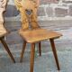 4 Alsatian chairs renaissance 1950 in carved oak