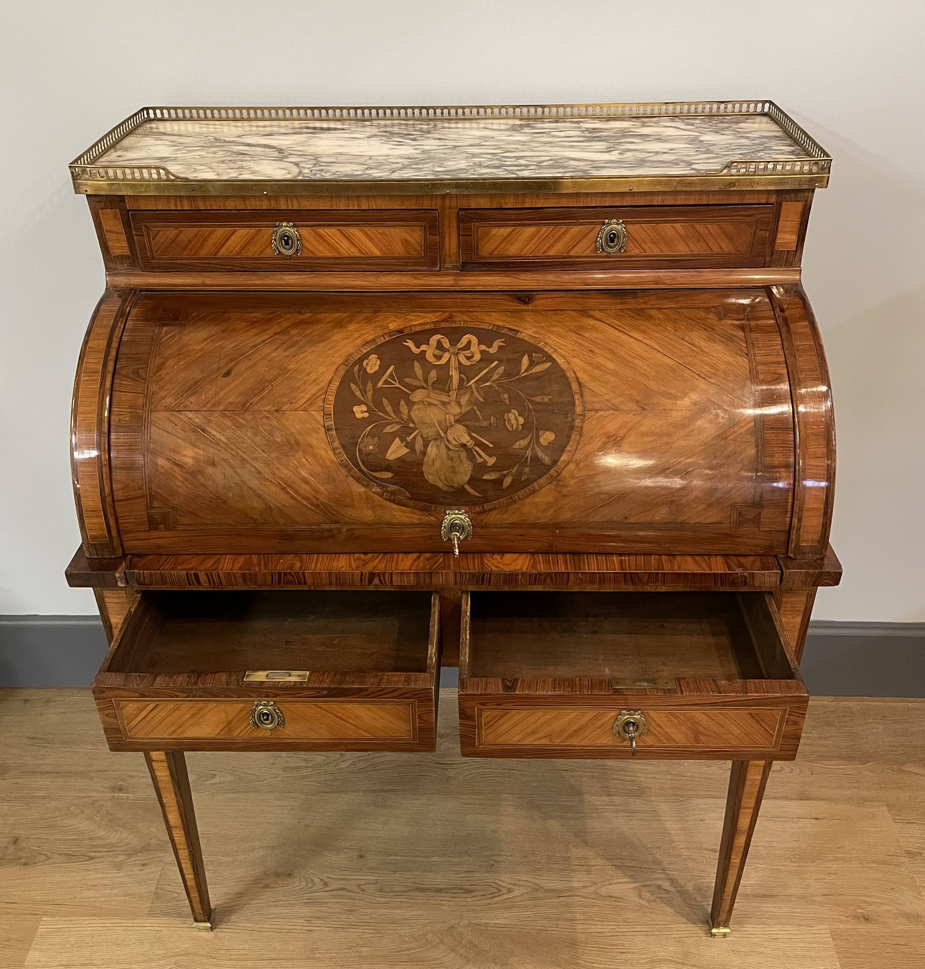 Louis XVI style cylinder desk from the 18th century