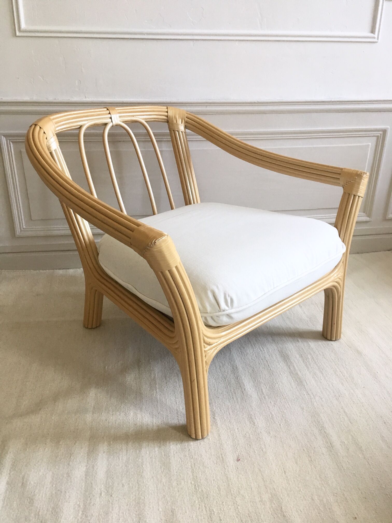 Restored vintage rattan chair