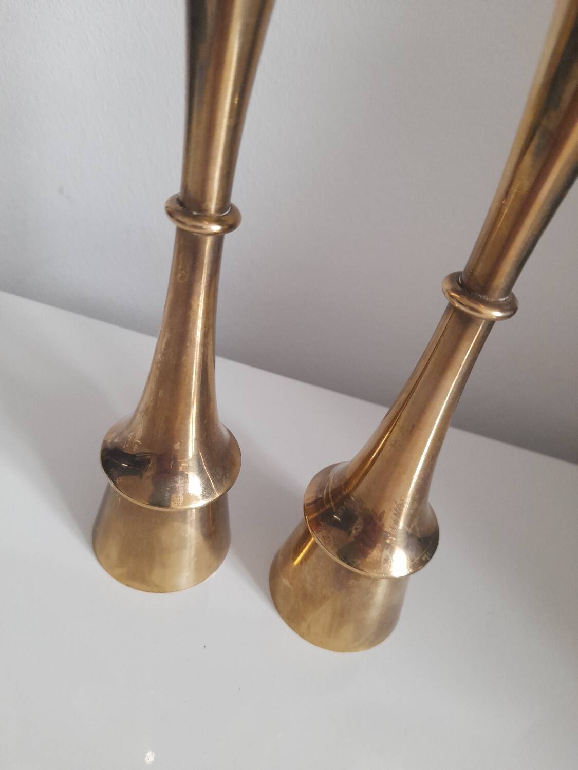 Pair of Jens Quistgaard brass candlesticks