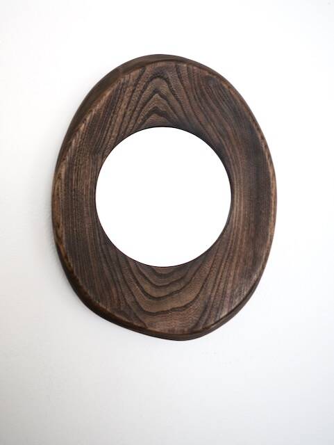 Free-form wooden mirror 1960