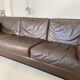 Vintage danish mid-century 3 person brown leather sofa by georg thams 1960s