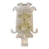 Applique murale contemporaine en verre de Murano transparente « Lingue » dans le style Barovier
