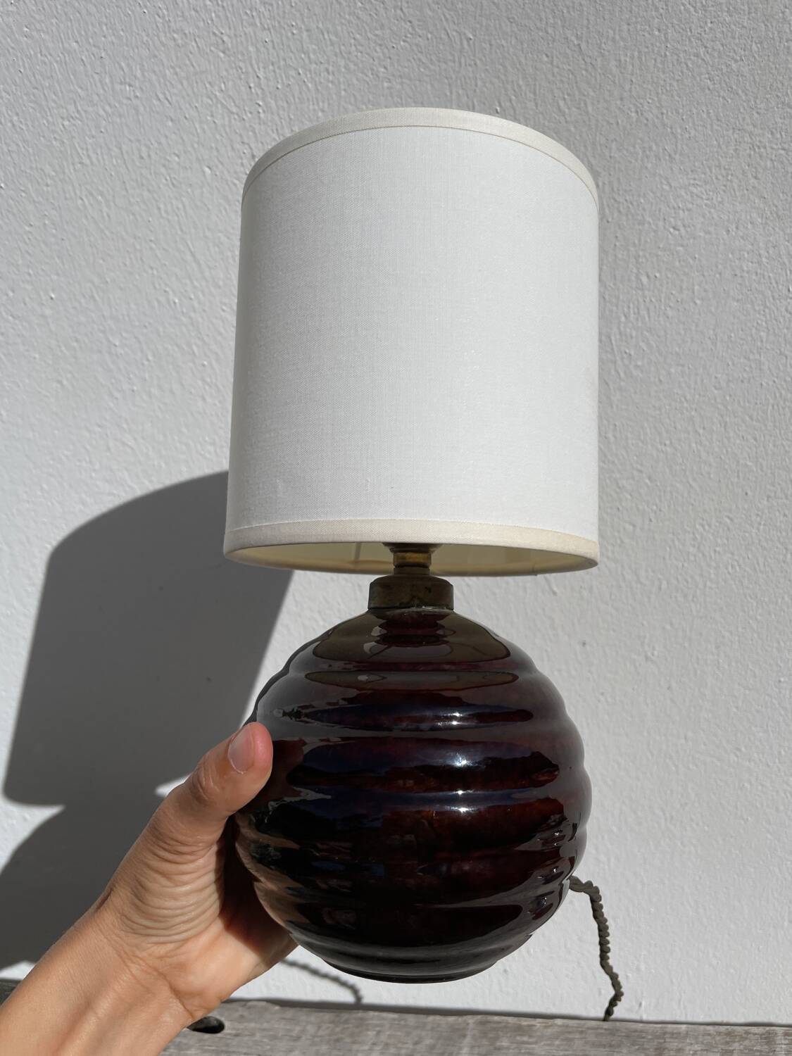 Lampe à poser en céramique émaillée 1960