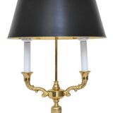Gilded bronze bouillotte lamp in Louis XVI style