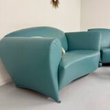 Living room sofa and armchair Atlantis design from the 90s by Wittmann vintage