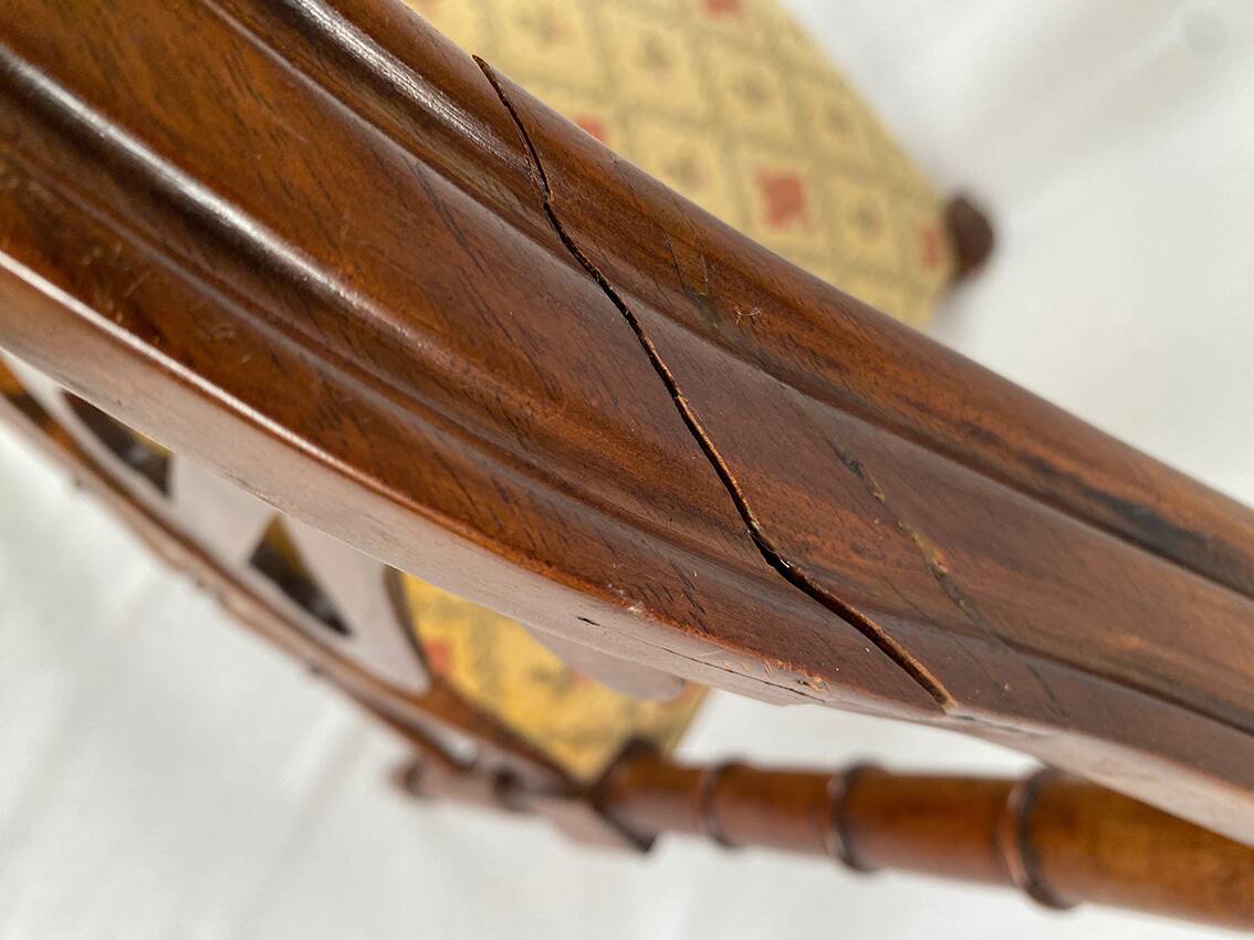 Fauteuil de coin à dossier lyre, vers 1900