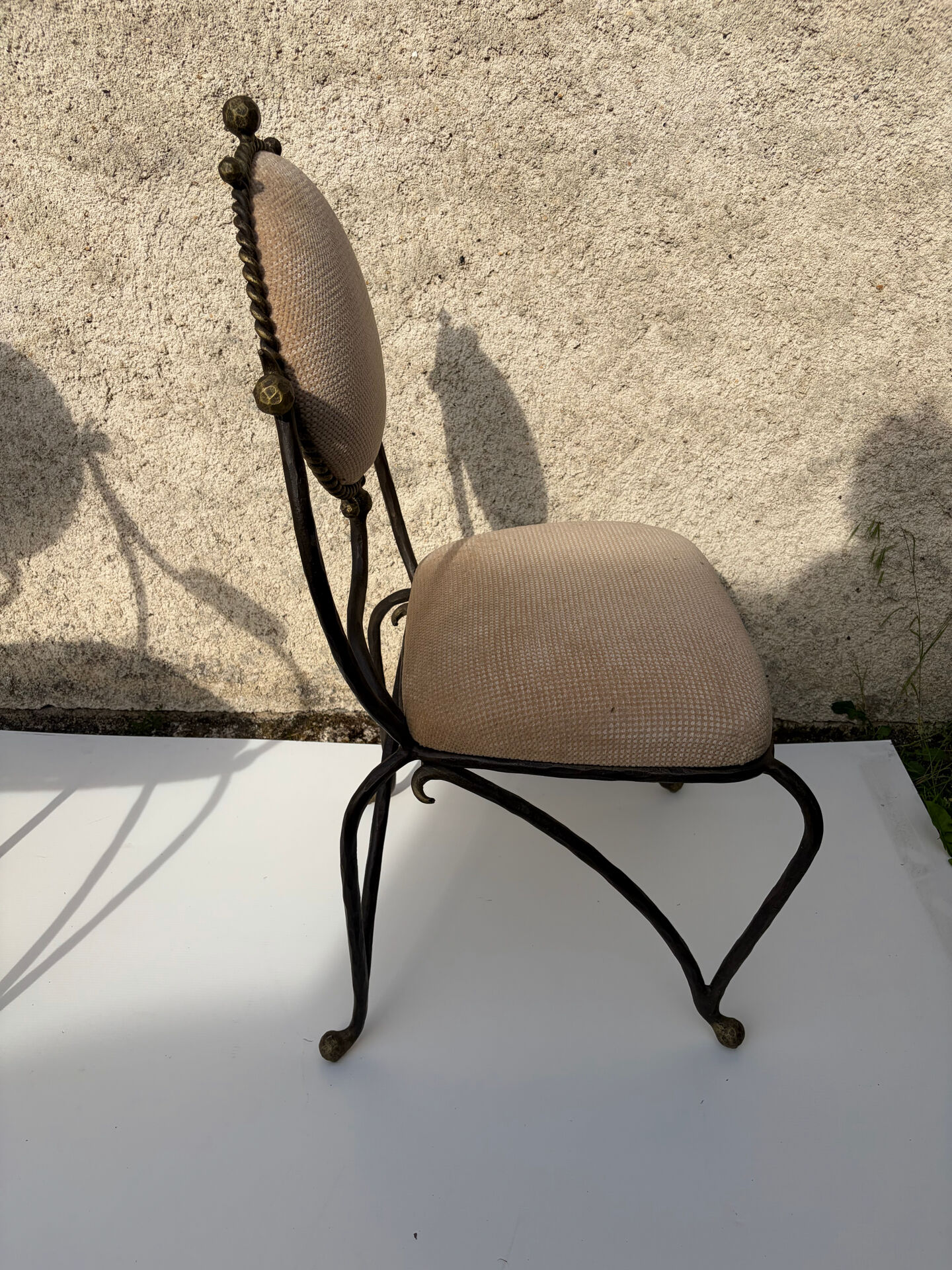 Vintage wrought iron chair design 80s/90s