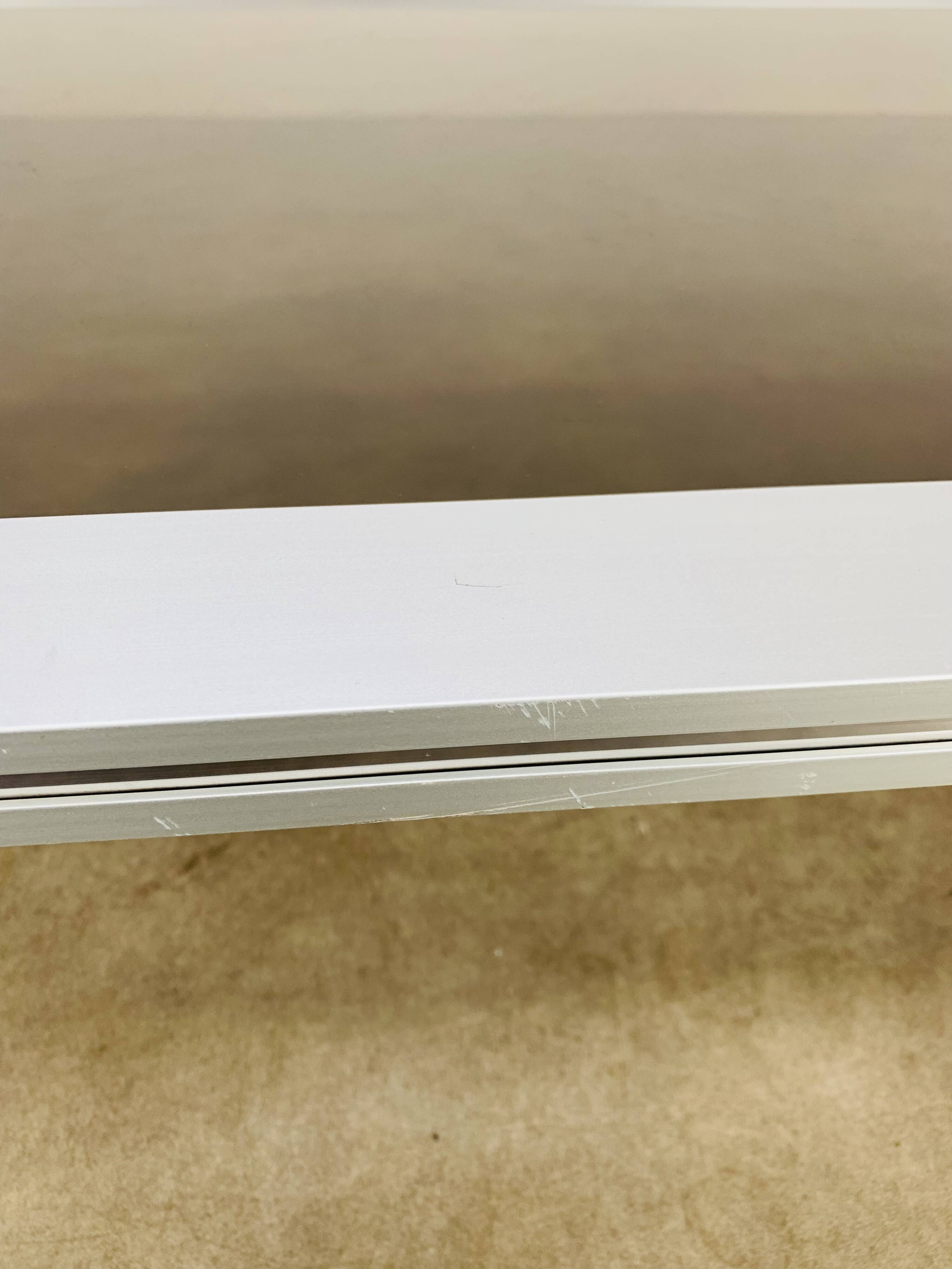 Aluminum and smoked glass coffee table, 1970s